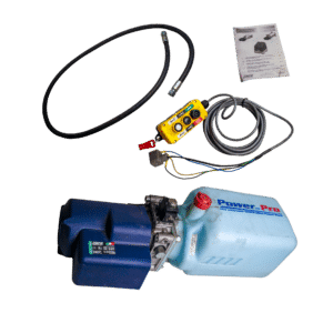 hydr. compactaggregaat DC24V-3KW kunststof tank afstandbediening met kabel