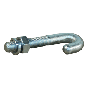 j-haak rond + moer/veerring