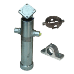 set hefcilinder verzinkt 2036Q 5ton slag 1043mm 3 traps  + verzinkte schroefpan, cardanring, montage-ogen en slangbreukbeveiliging