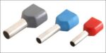 twin sleeve connector voor draad 2 x 0.75mm2 Ø1,8mm , grijs