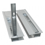 zijbordsluiting ,  aluminium met stalen handgreep (verzinkt) 300mm per set links + rechts