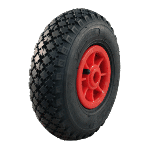 luchtband + wiel 3.00-4 S-2303 4PR + 2.10x4 rollager Ø20 NL75 kunststof rood